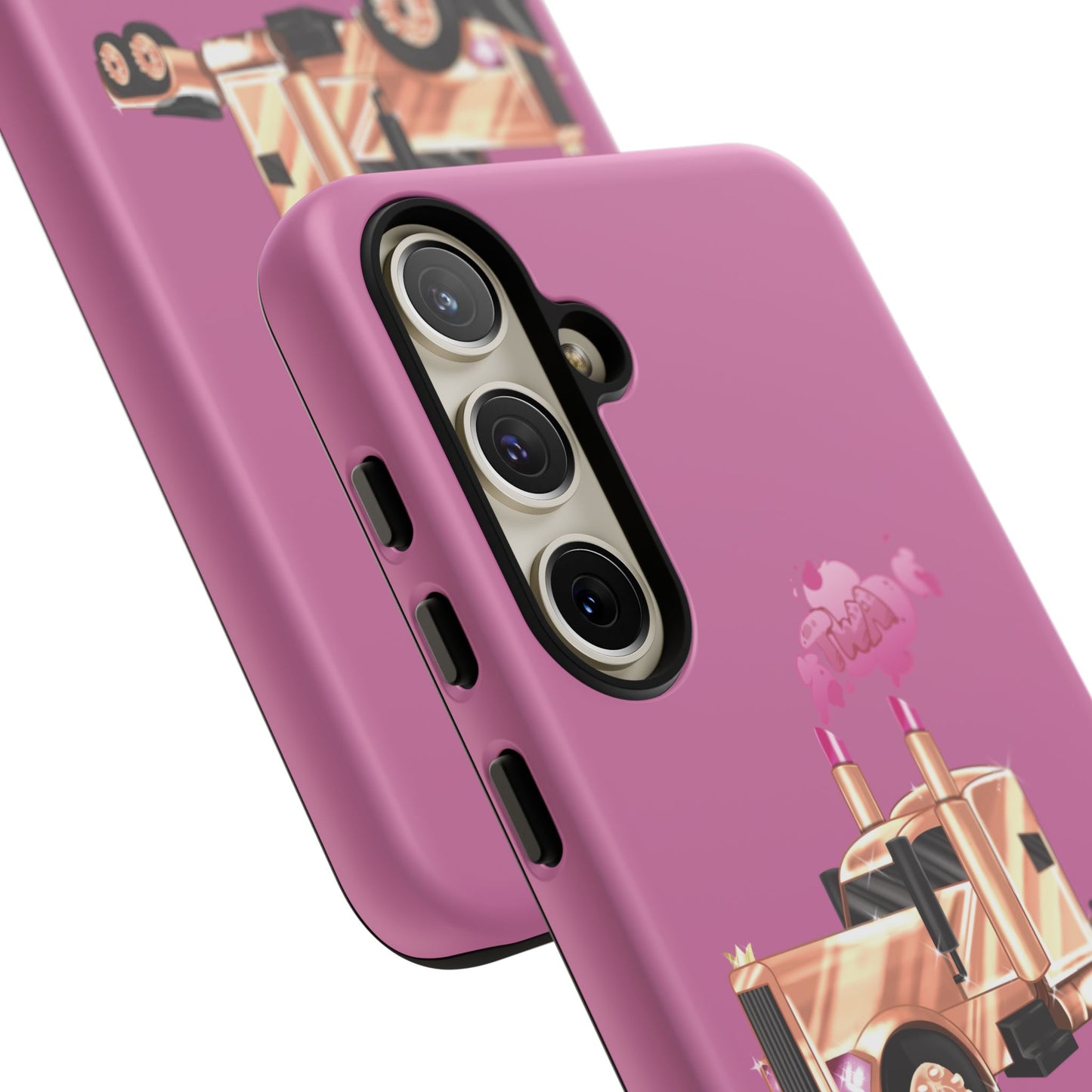 Trucking Phone Case - Tough Cases with Pink Truck Design