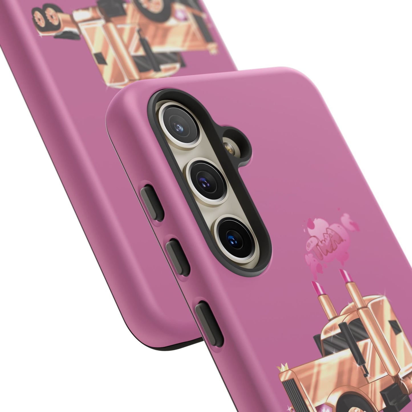 Trucking Phone Case - Tough Cases with Pink Truck Design