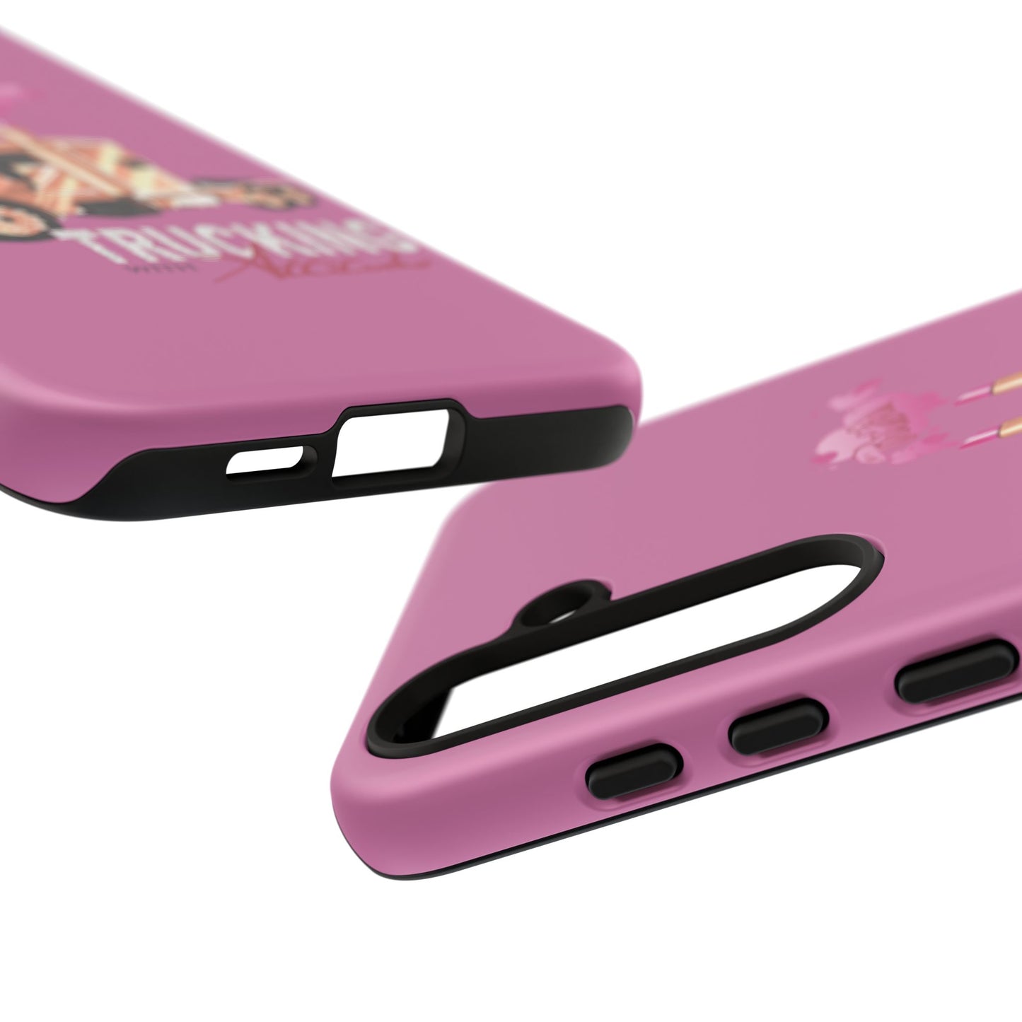 Trucking Phone Case - Tough Cases with Pink Truck Design