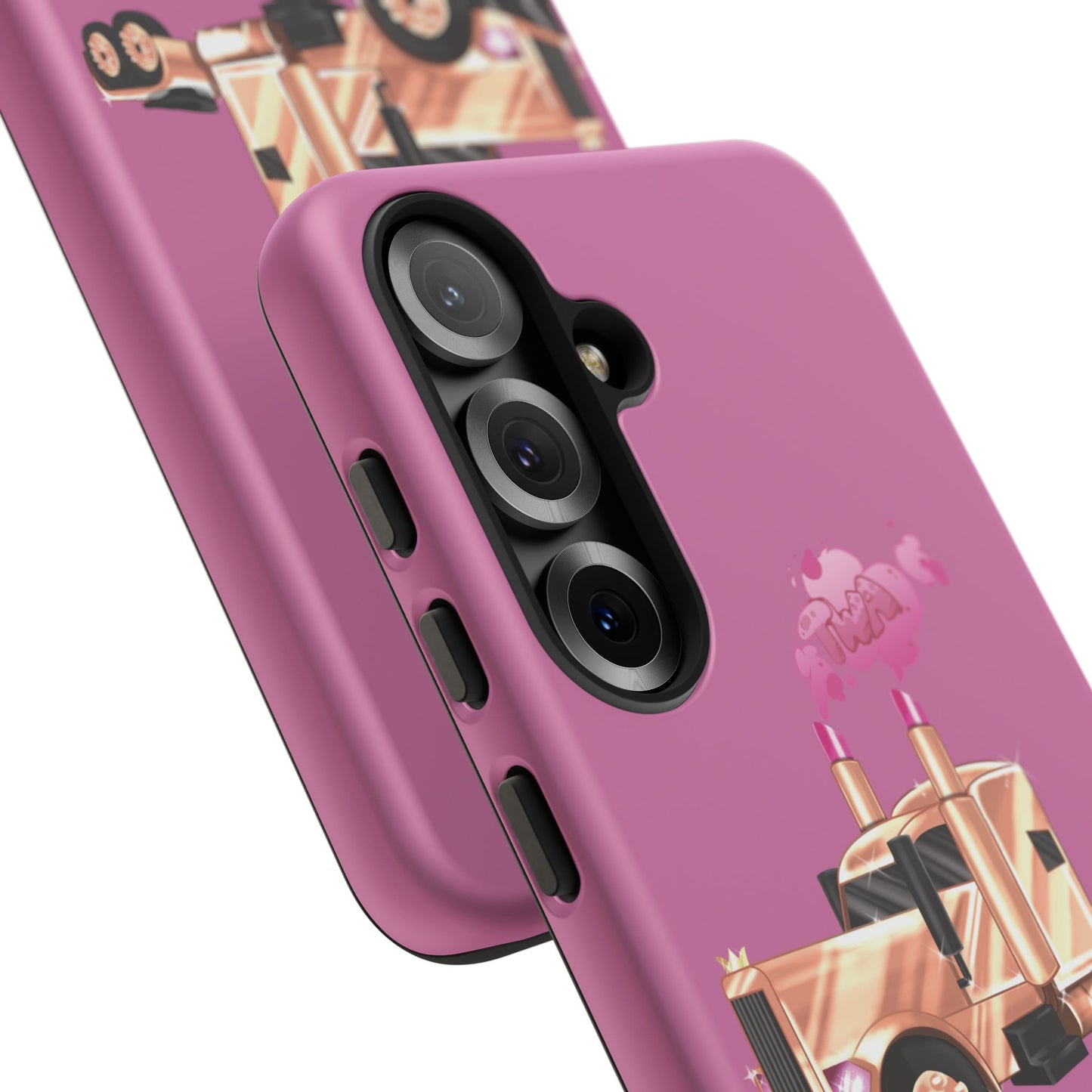 Trucking Phone Case - Tough Cases with Pink Truck Design