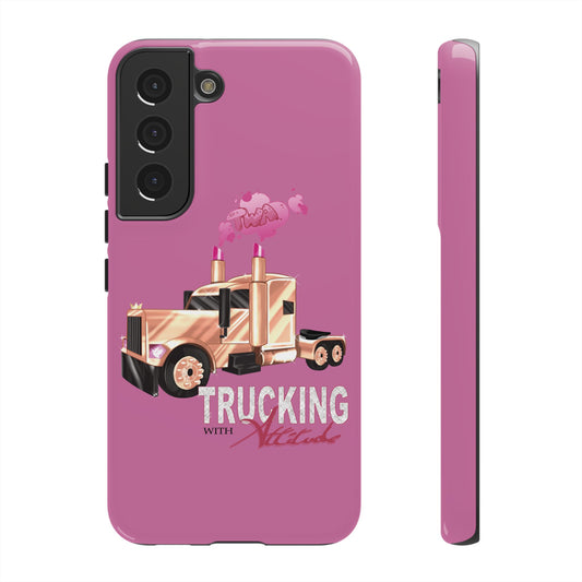 Trucking Phone Case - Tough Cases with Pink Truck Design