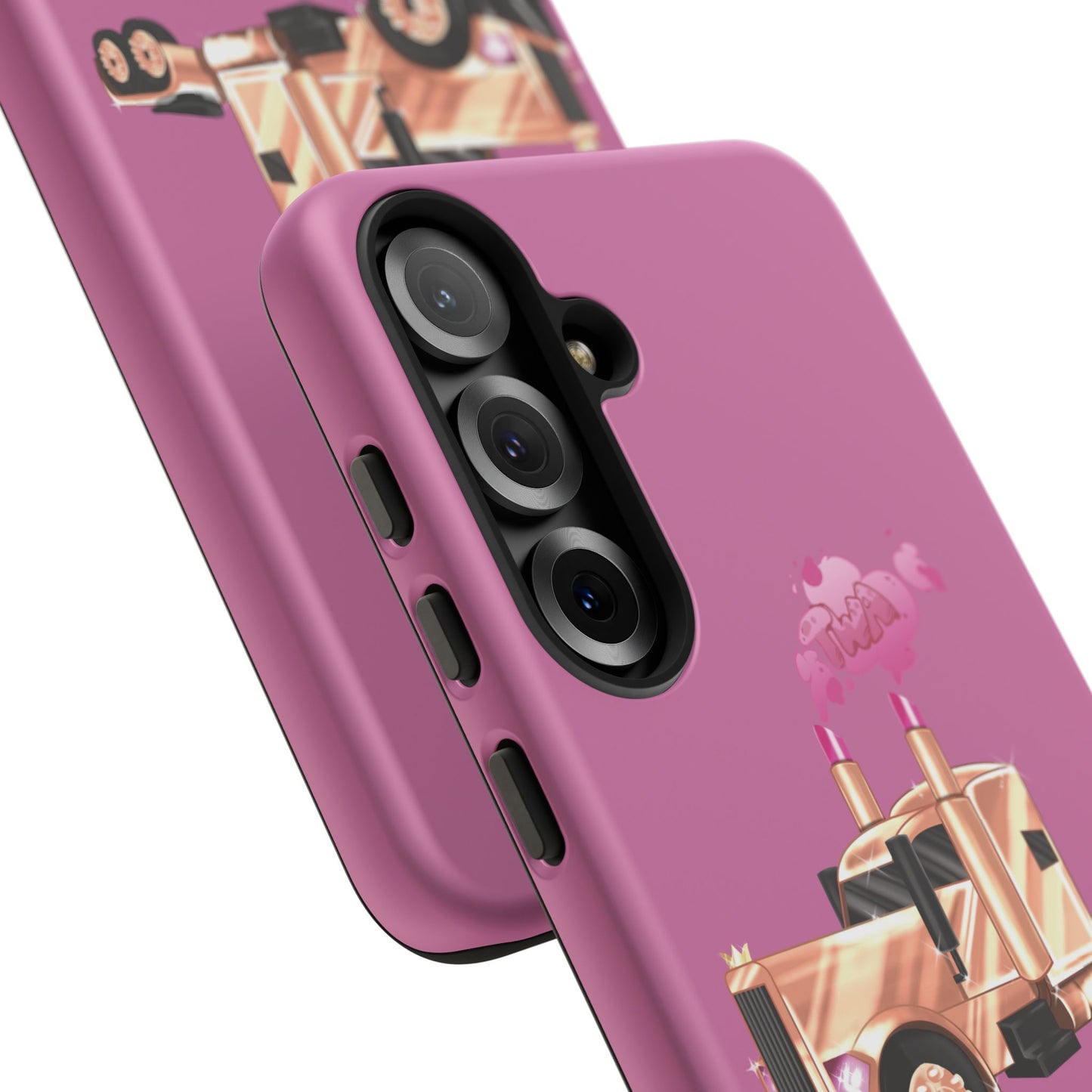 Trucking Phone Case - Tough Cases with Pink Truck Design