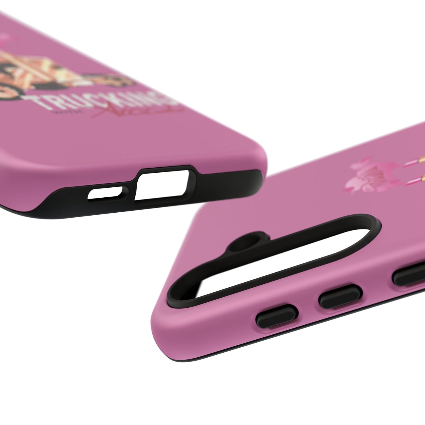 Trucking Phone Case - Tough Cases with Pink Truck Design