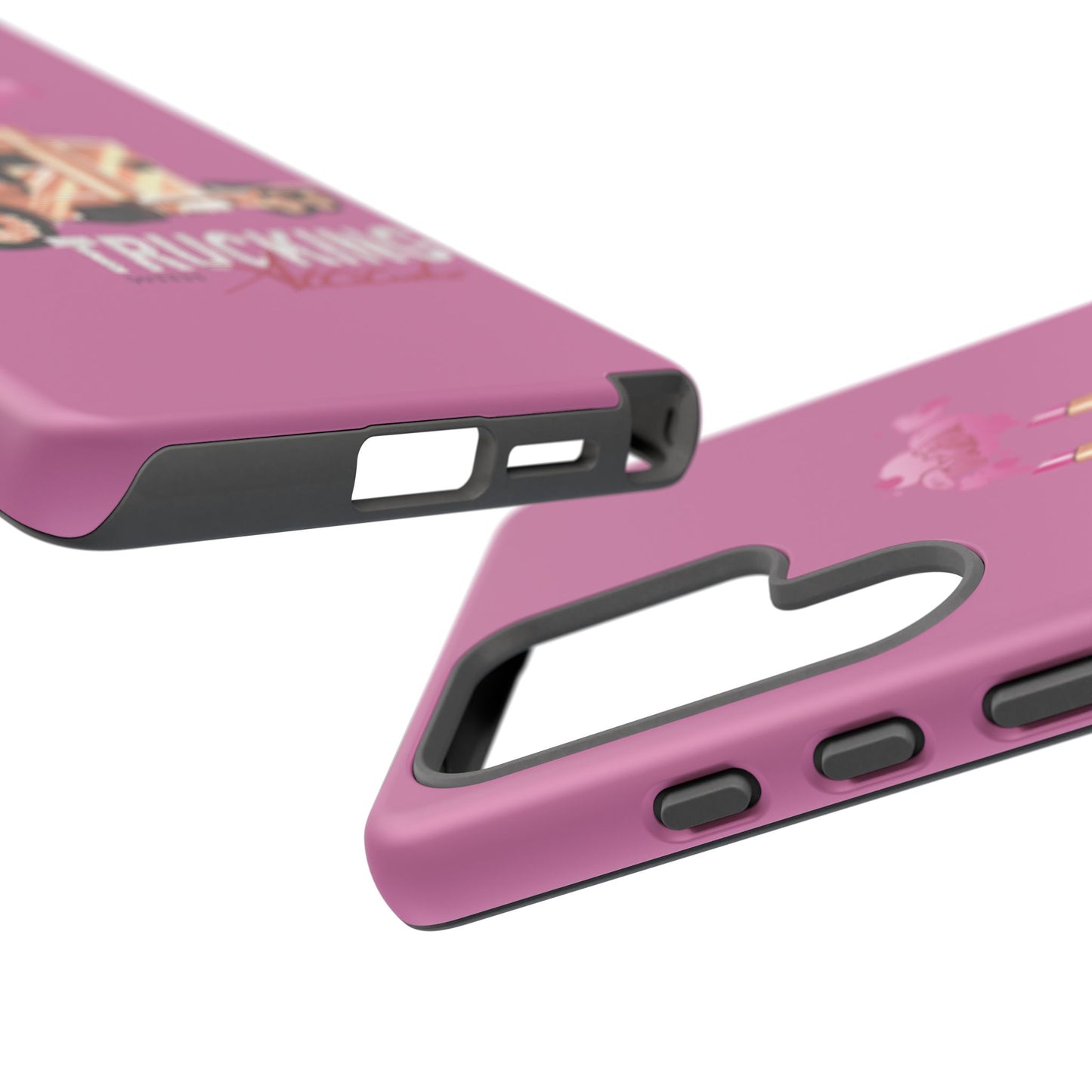 Trucking Phone Case - Tough Cases with Pink Truck Design