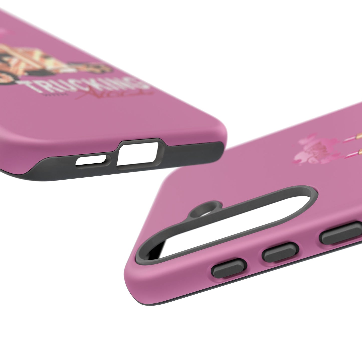 Trucking Phone Case - Tough Cases with Pink Truck Design