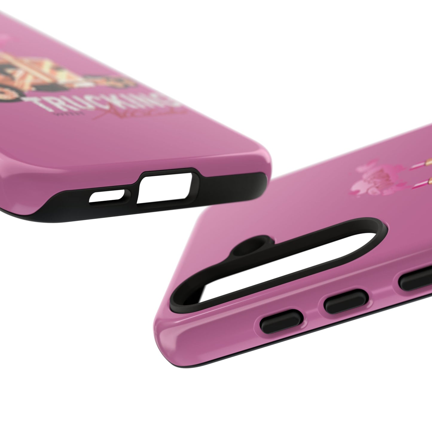Trucking Phone Case - Tough Cases with Pink Truck Design