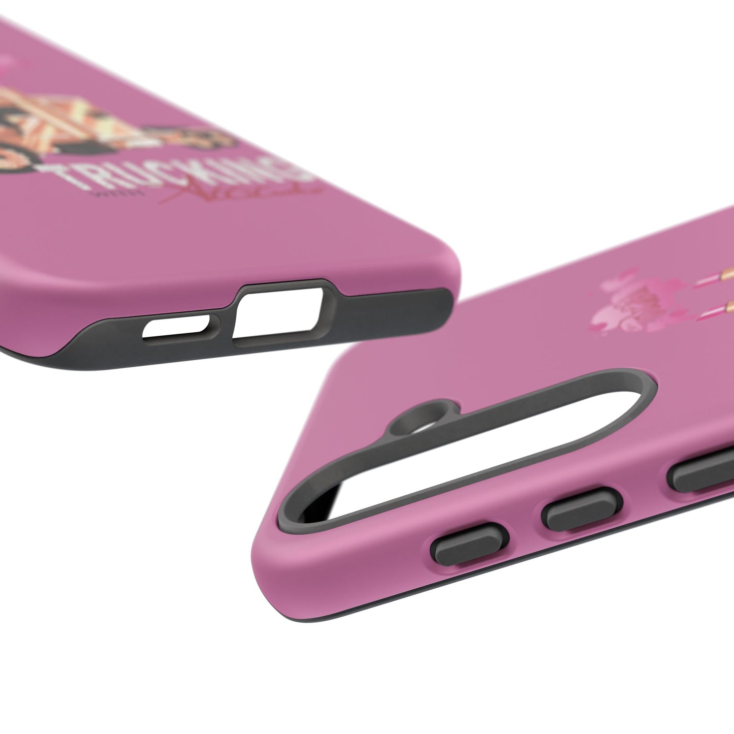 Trucking Phone Case - Tough Cases with Pink Truck Design