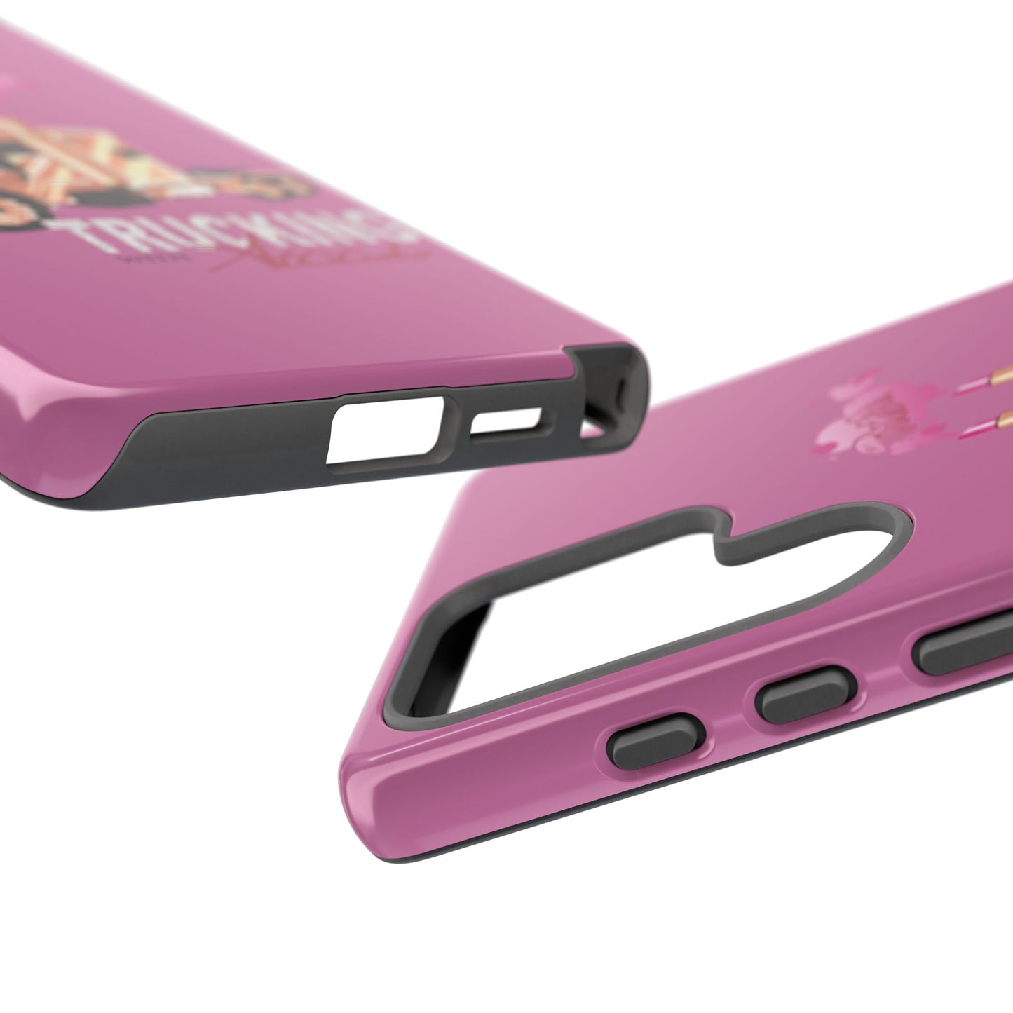 Trucking Phone Case - Tough Cases with Pink Truck Design