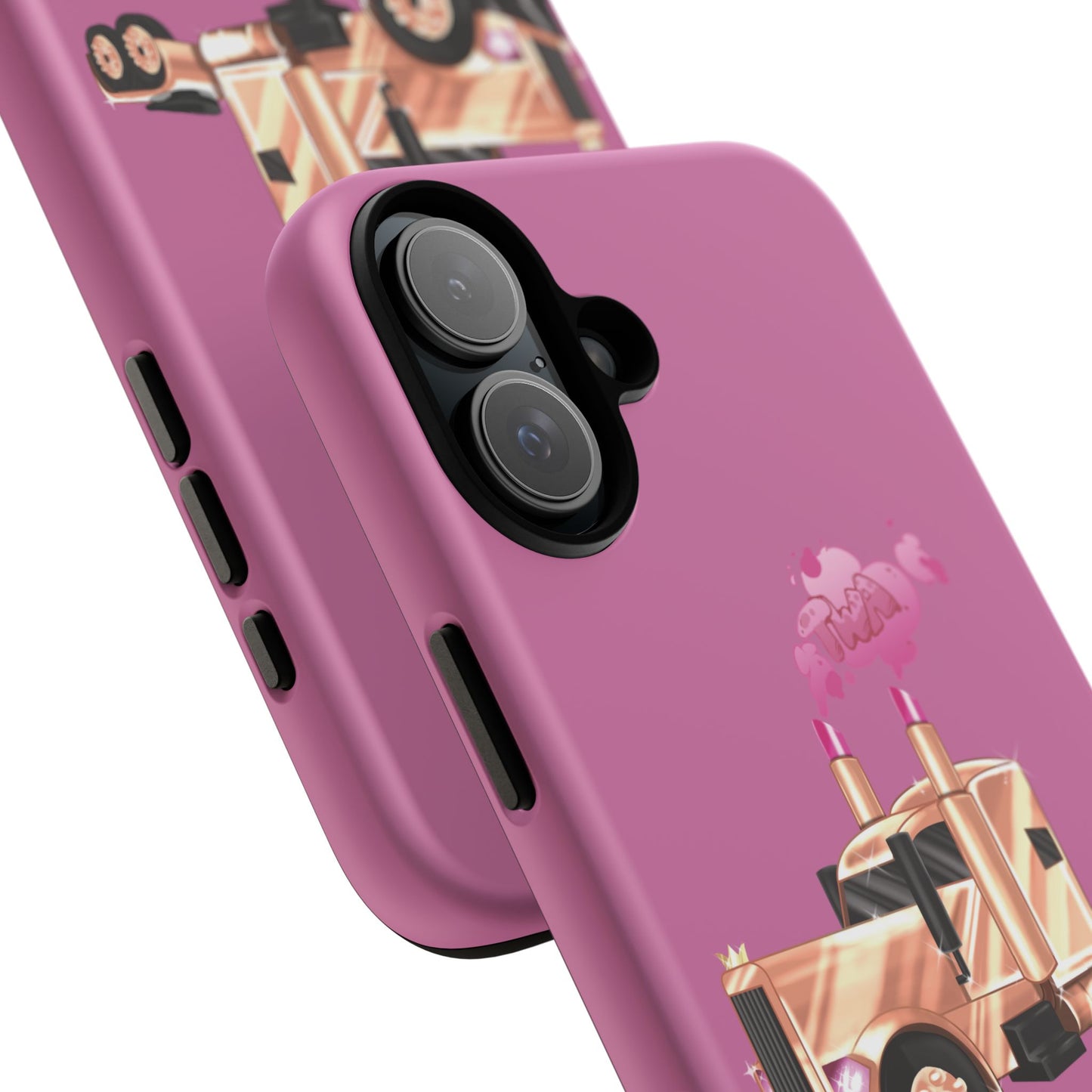 Trucking Phone Case - Tough Cases with Pink Truck Design