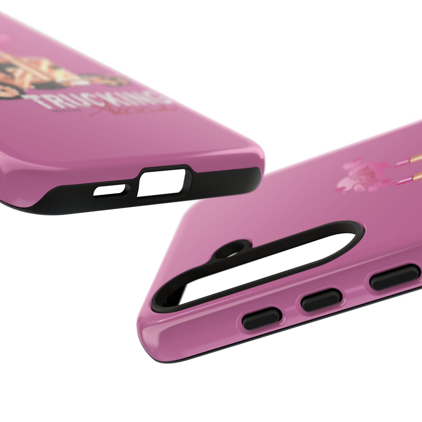 Trucking Phone Case - Tough Cases with Pink Truck Design