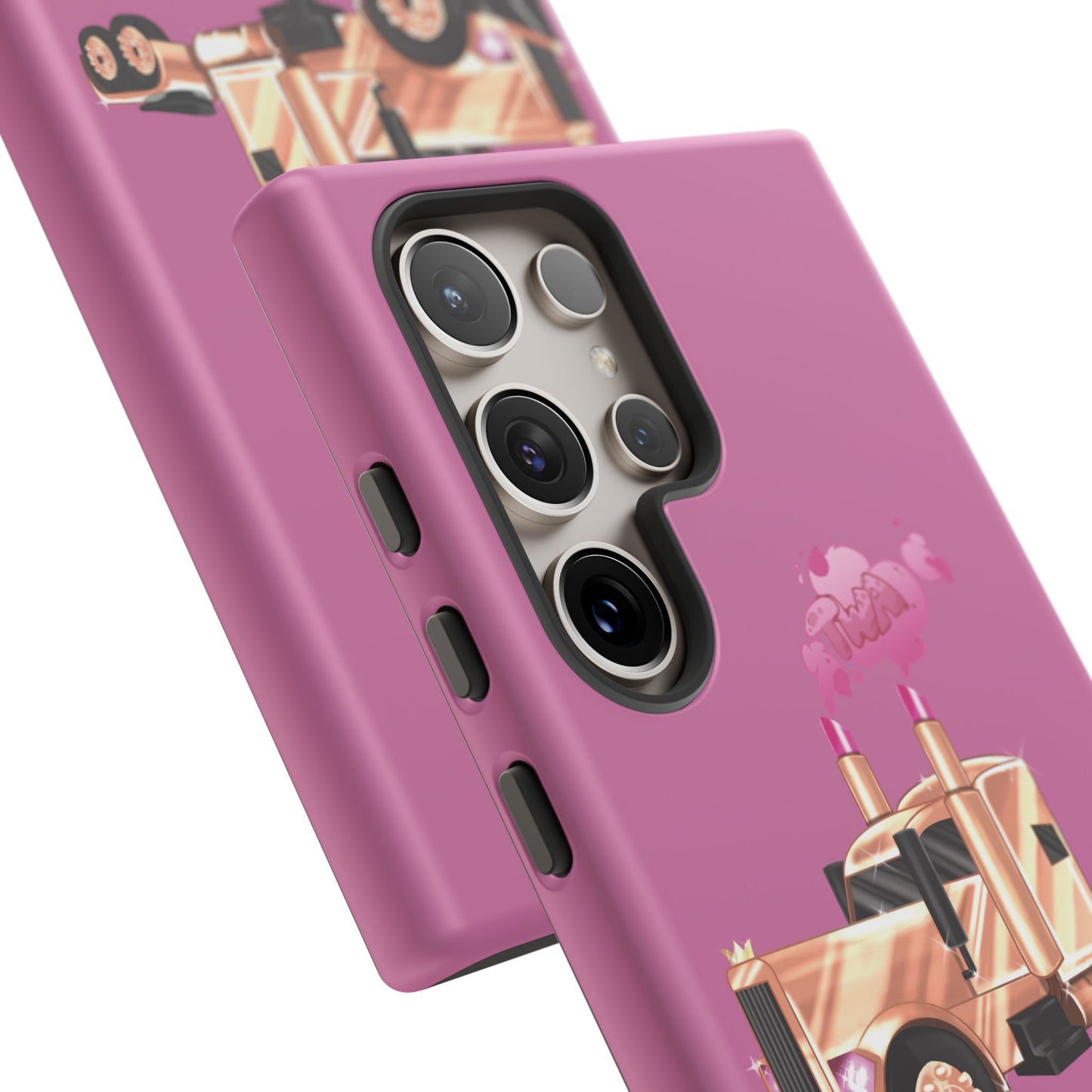 Trucking Phone Case - Tough Cases with Pink Truck Design
