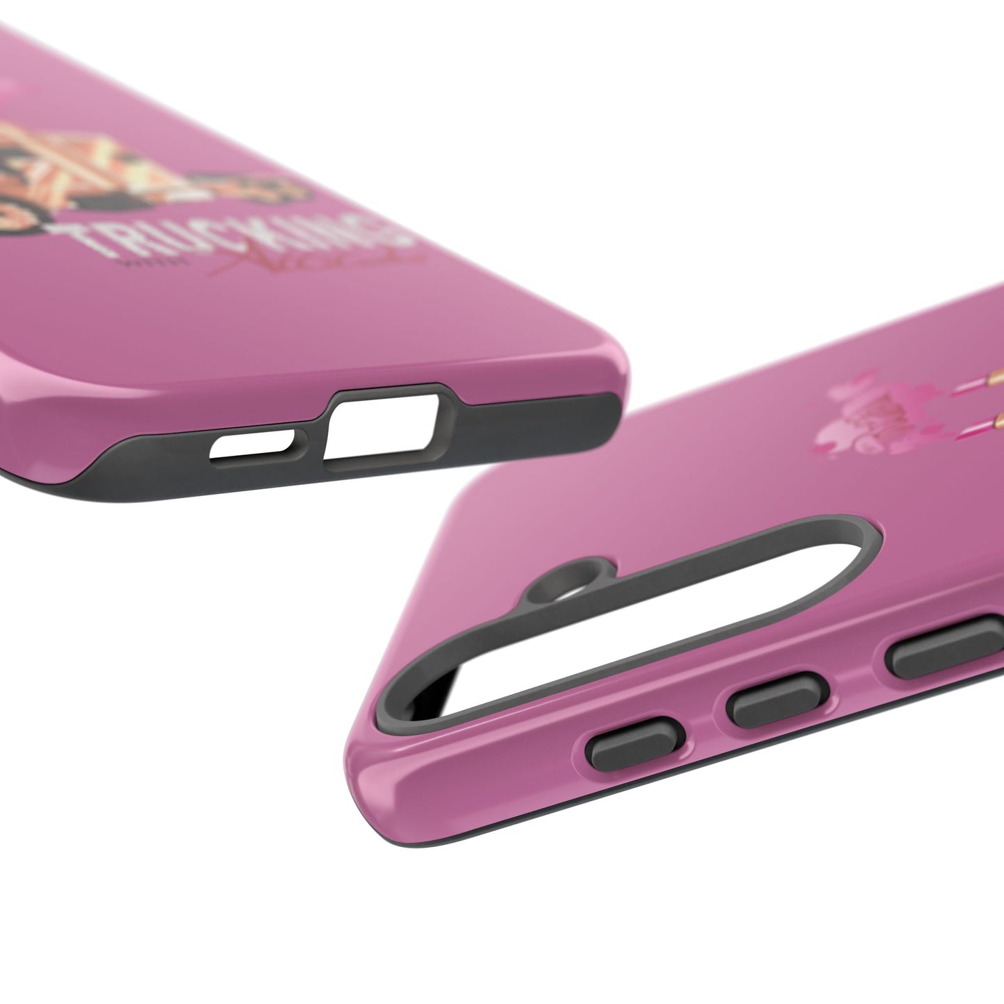 Trucking Phone Case - Tough Cases with Pink Truck Design
