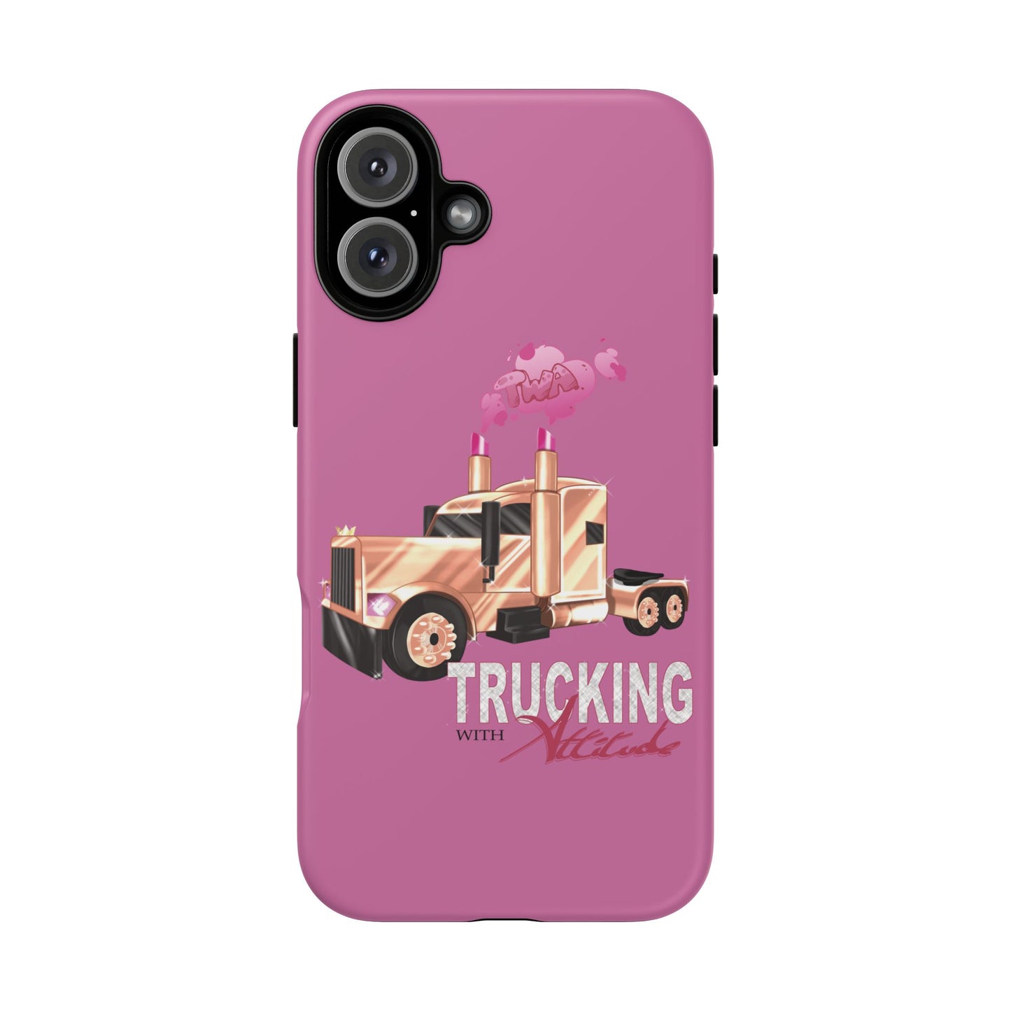 Trucking Phone Case - Tough Cases with Pink Truck Design