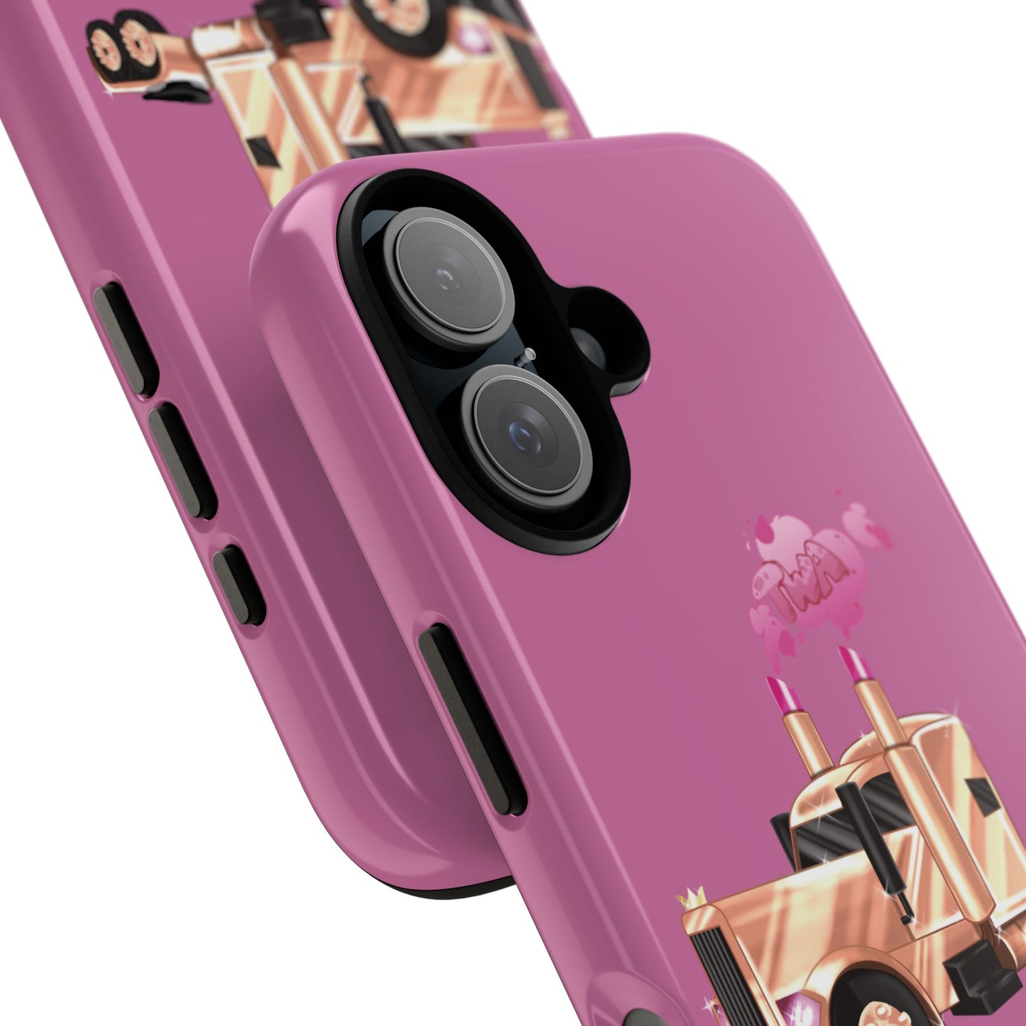 Trucking Phone Case - Tough Cases with Pink Truck Design