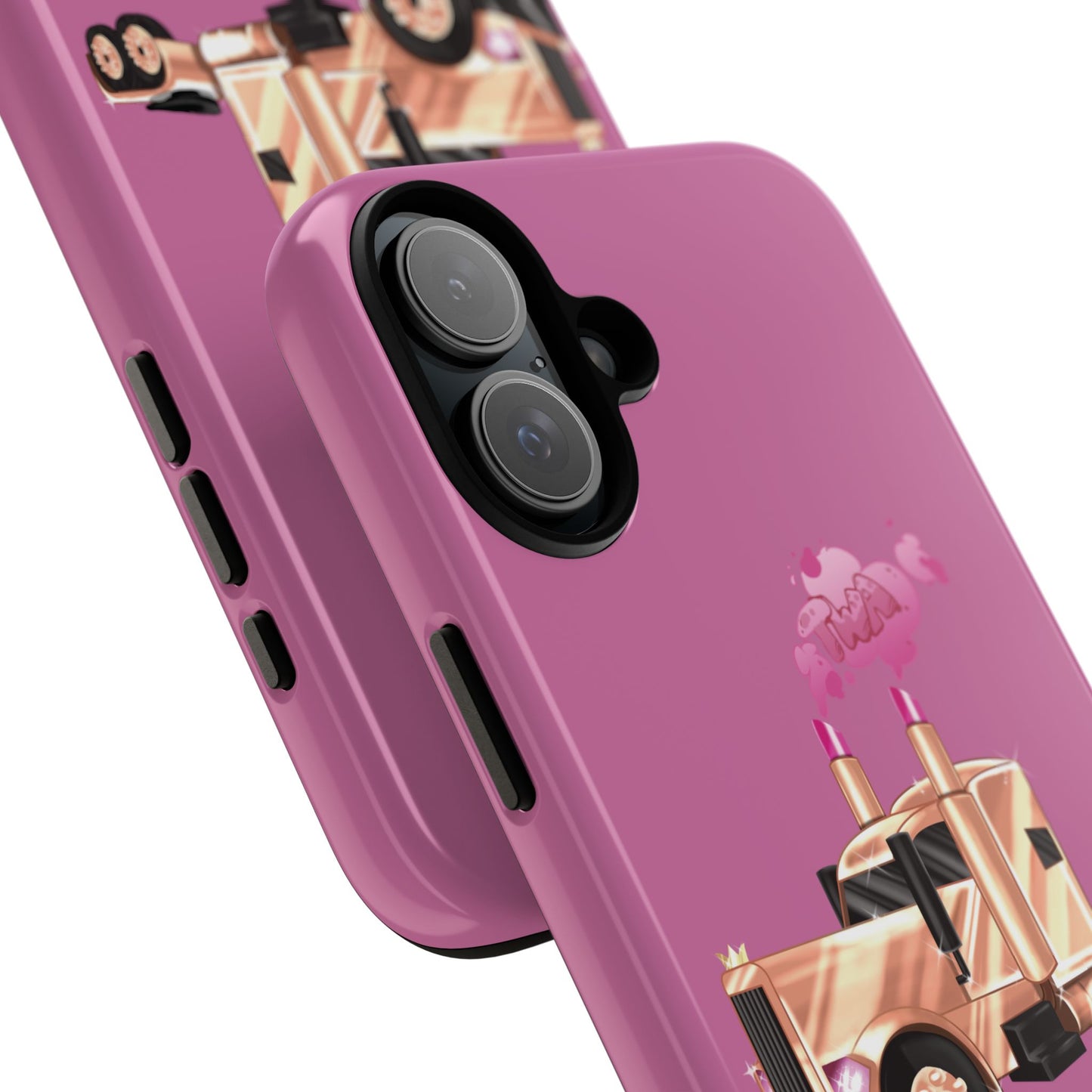 Trucking Phone Case - Tough Cases with Pink Truck Design